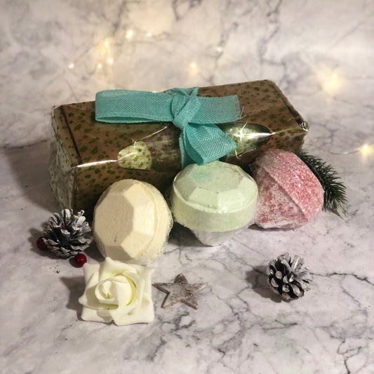 Set Of 3 Gemstone Bathbombs Gift Pack - Mix 2 - Dai’s Sundries